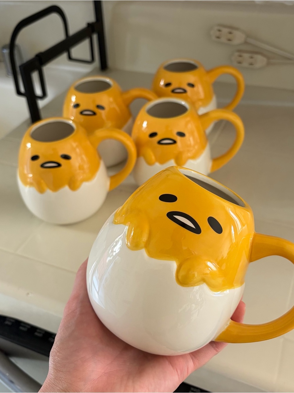 Gudetama Egg-Shaped Ceramic Mug - Cute Character Coffee Cup